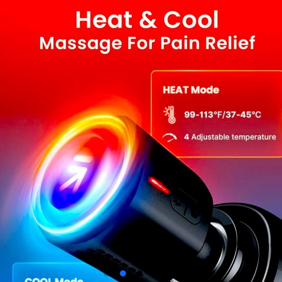 Renpho Active Thermacool Massage Gun with Deep Tissue Heat and Cool Therapy - Picture 2 of 7